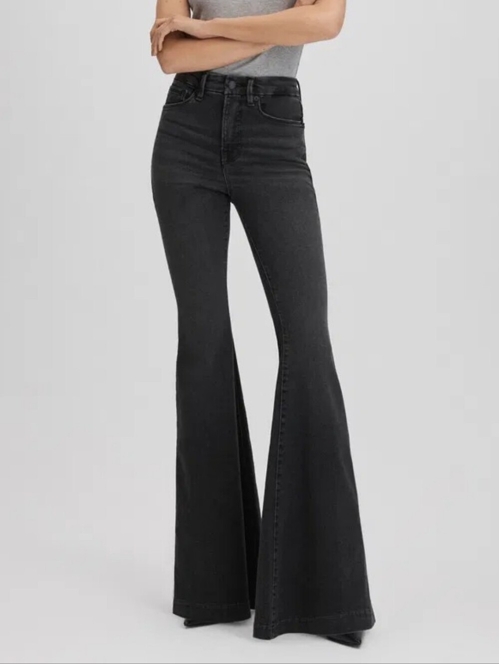 Good American Good Waist Super Flare Jeans